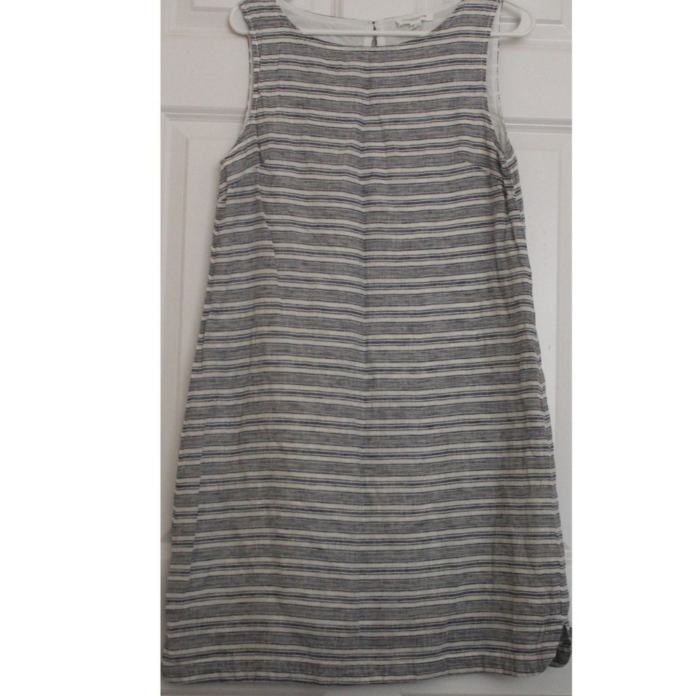 Beach Lunch Lounge Lines Dress Stripes Minimalist beach Euro Summer Sz M Coastal